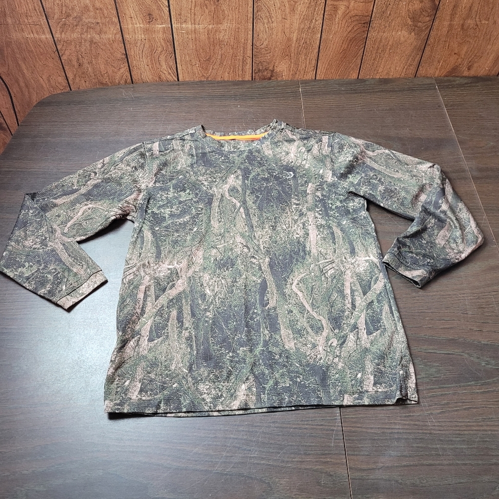 Reel Legends Green and Brown Long Sleeve Tee